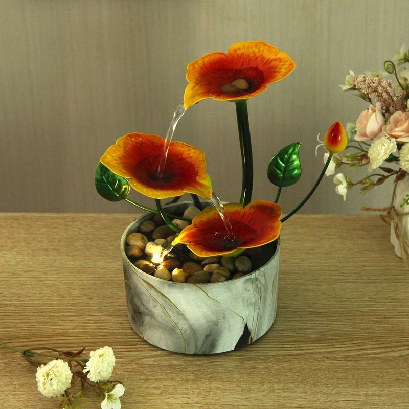 YOQUATE Desk Fountain Hibiscus Flower Themed Tabletop Fountains Indoor Home Decor for Meditation Relaxing(Hibiscus) - Image 5